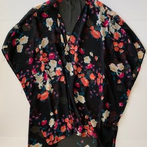 Silky light floral Kimono